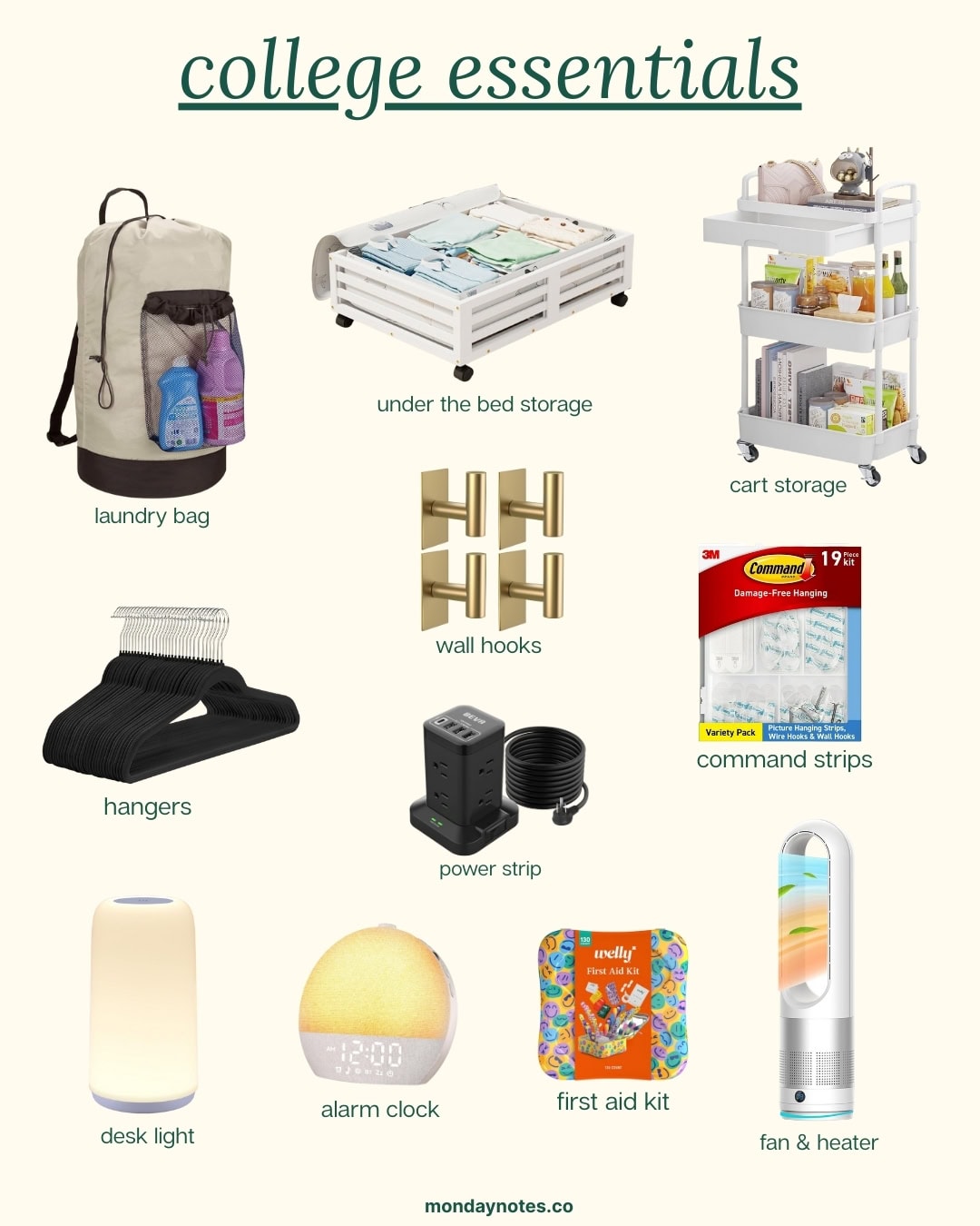 the ultimate college dorm essentials