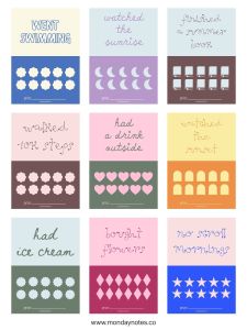 Freebie Friday: 10 Printable Summer Punch Cards for Your Bucket List