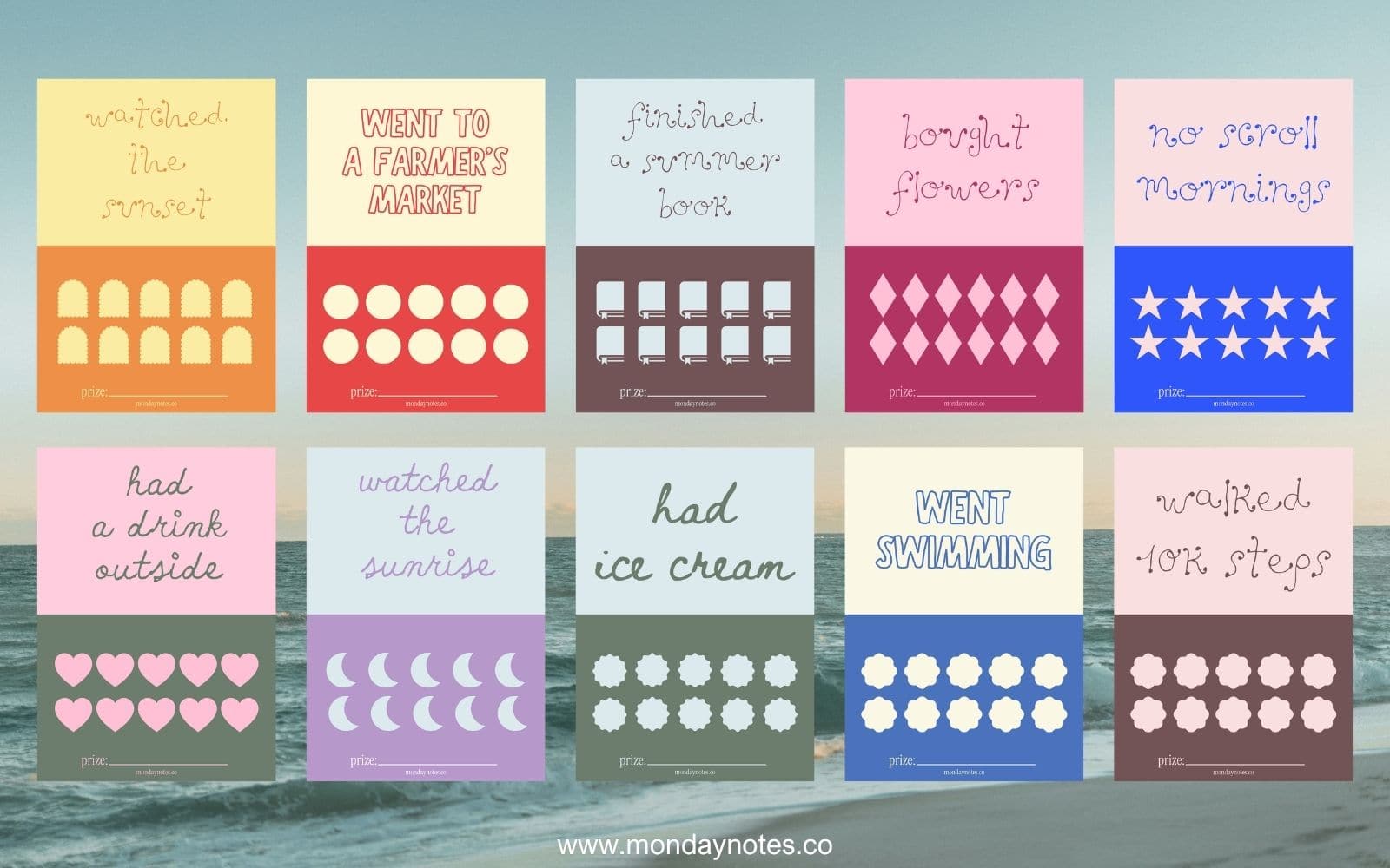 summer-punch-cards-monday-notes-freebie
