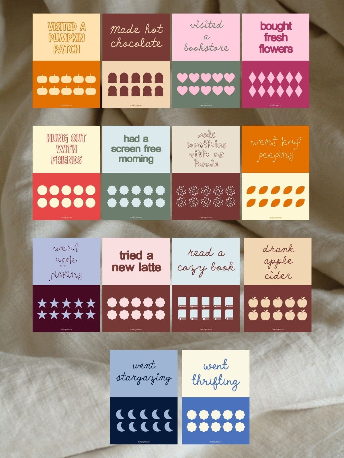 Freebie Friday: Fall Punch Cards for a Cozy Season